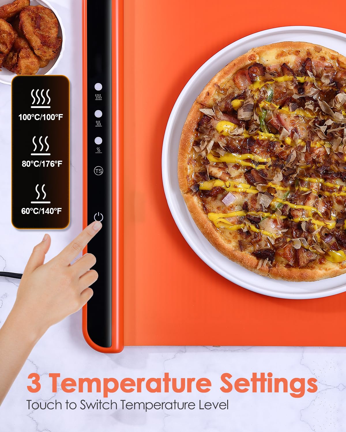 Bandeja Eléctrica, con Temperatura Ajustable, Diseño Plegable y Calentamiento Rápido, Adecuada para Paneles de Calentamiento para Buffets, Reuniones Familiares, Sábados, Días Festivos