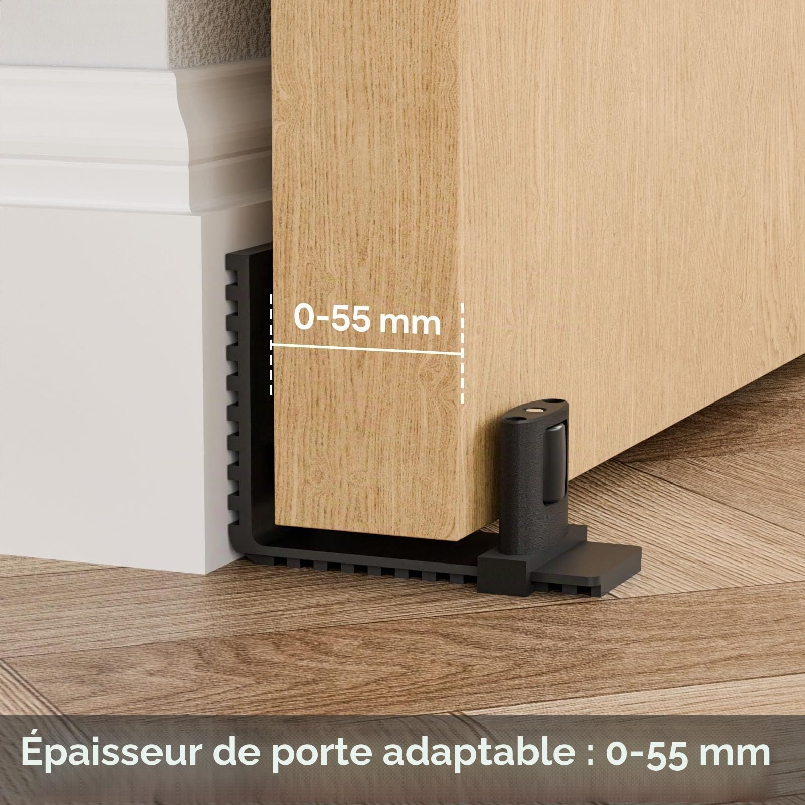 Kit complet de ferrures de porte coulissante de 182 cm - Système de porte coulissante - Noir - Avec guide au sol réglable et poignée de porte
