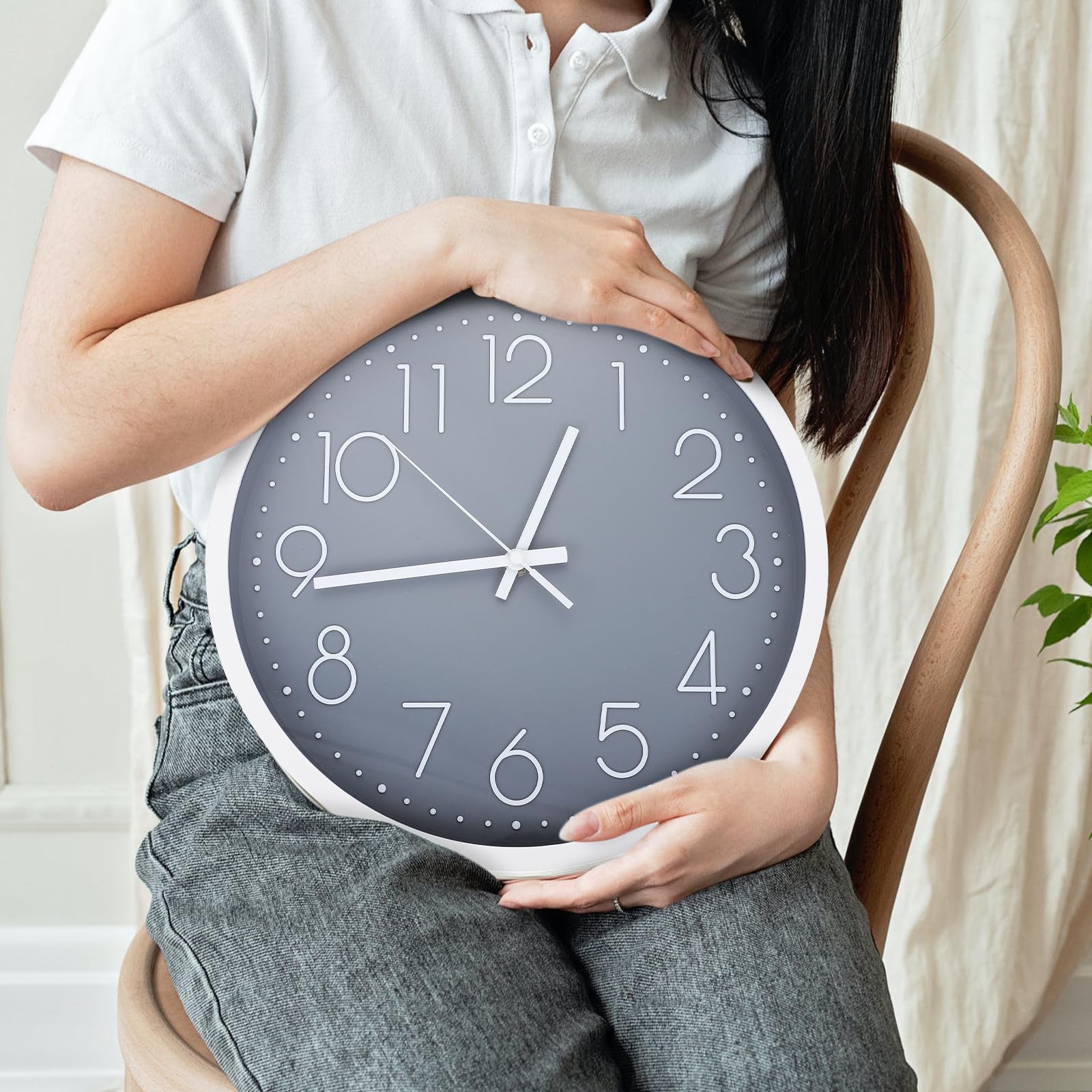Reloj de Pared Silencioso Simple para Habitación Infantil Decorativa