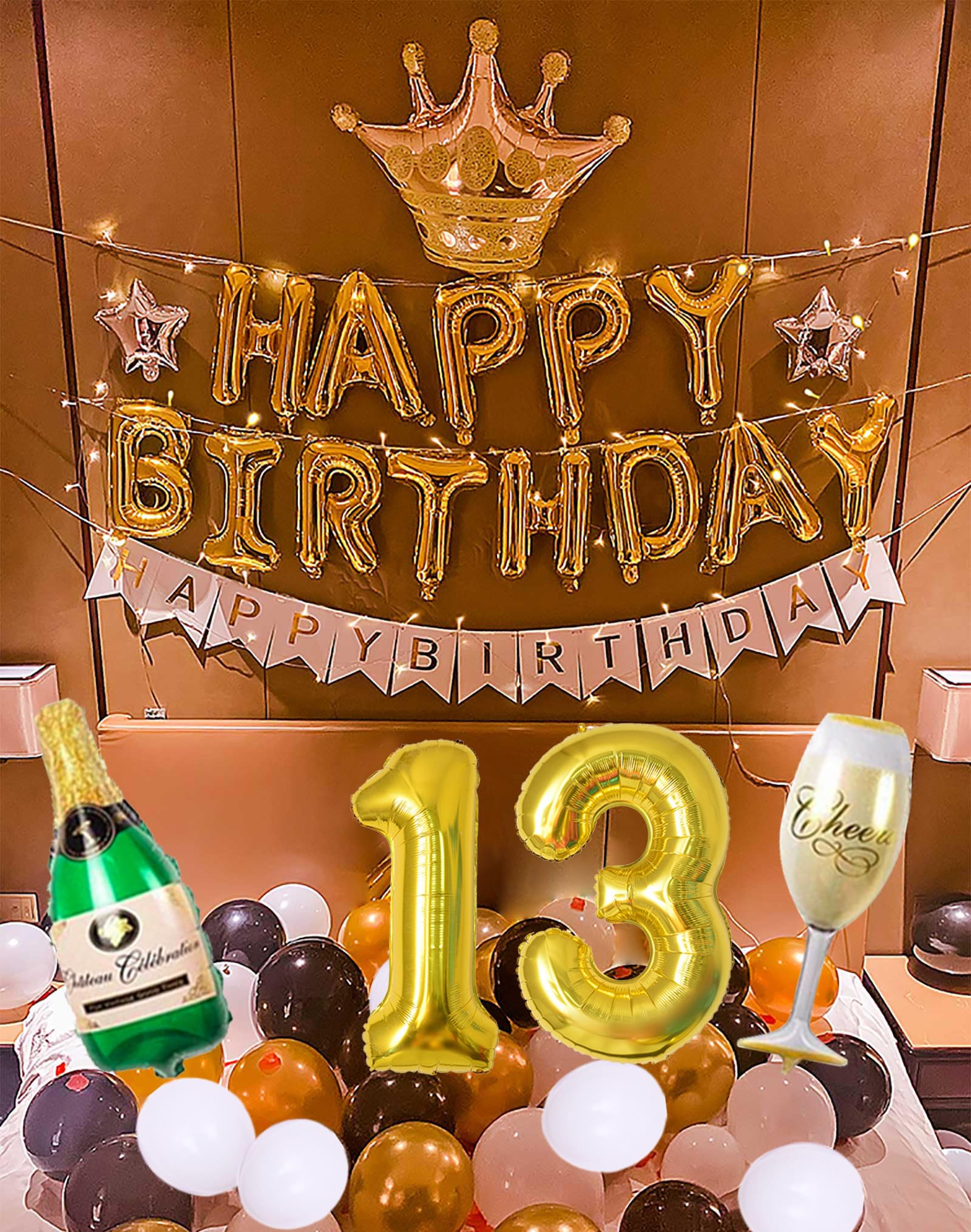 Amazon | 13歳 誕生日 バルーン 風船 バースデー 飾り付け セット数字 