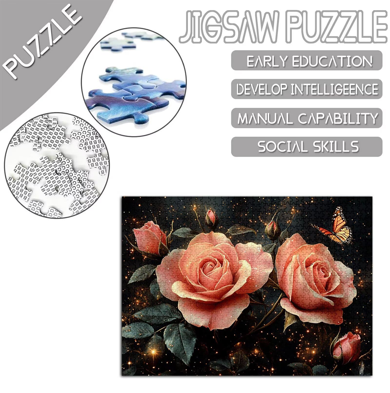 Motyl Puzzle 1500 elementów dla dorosłych, duże drewniane puzzle motyl wzór, 87 x 57 cm układanka DIY rzemiosło 14 lat działalność rodzinna z opakowaniem prezentu do dekoracji ścian domu, model377