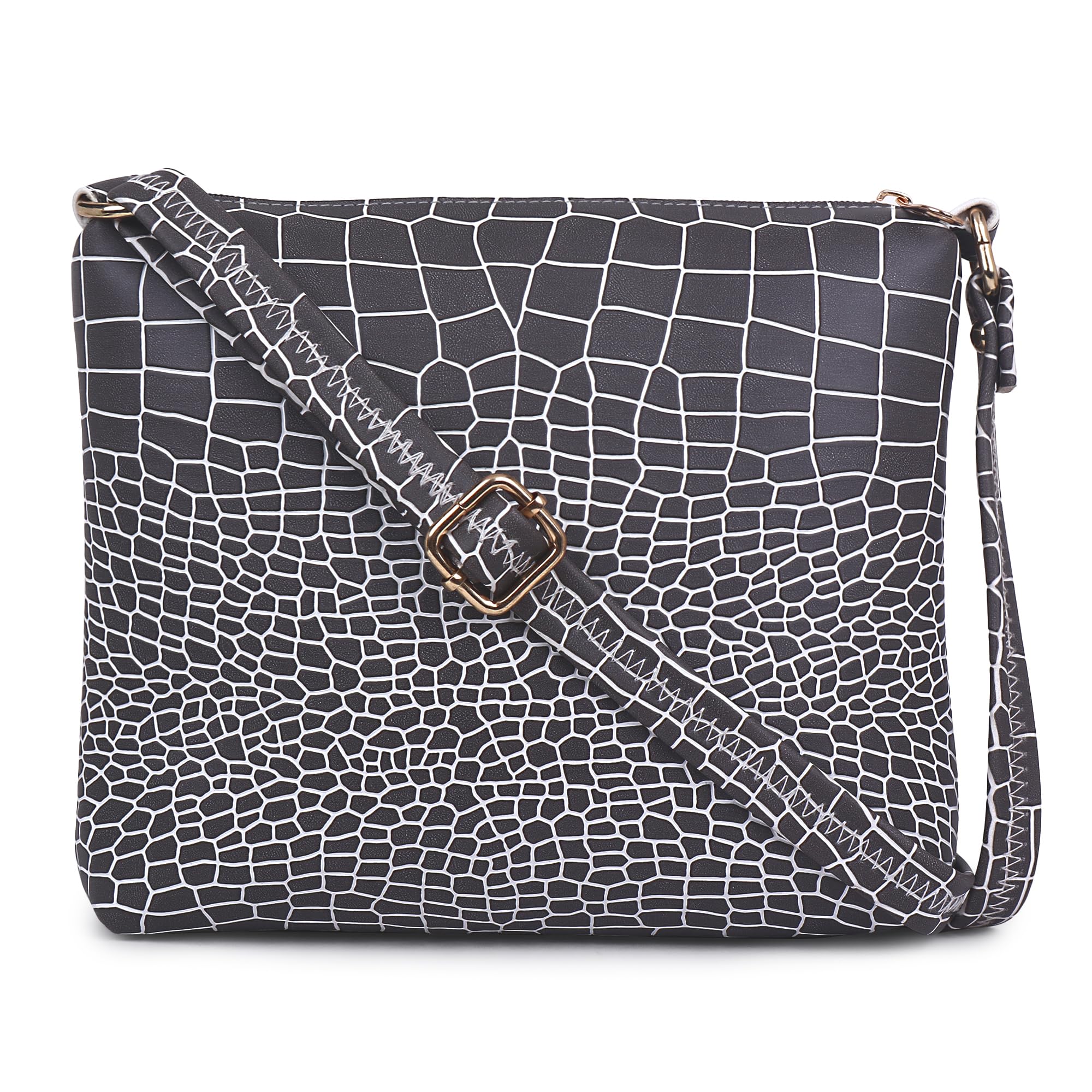 Carrylux Sling Bag for Women Crossbody Bags, Crocodile Print With Zipper Closure (Black) (B0D9BSJJ51) Amazon Price History, Amazon Price Tracker
