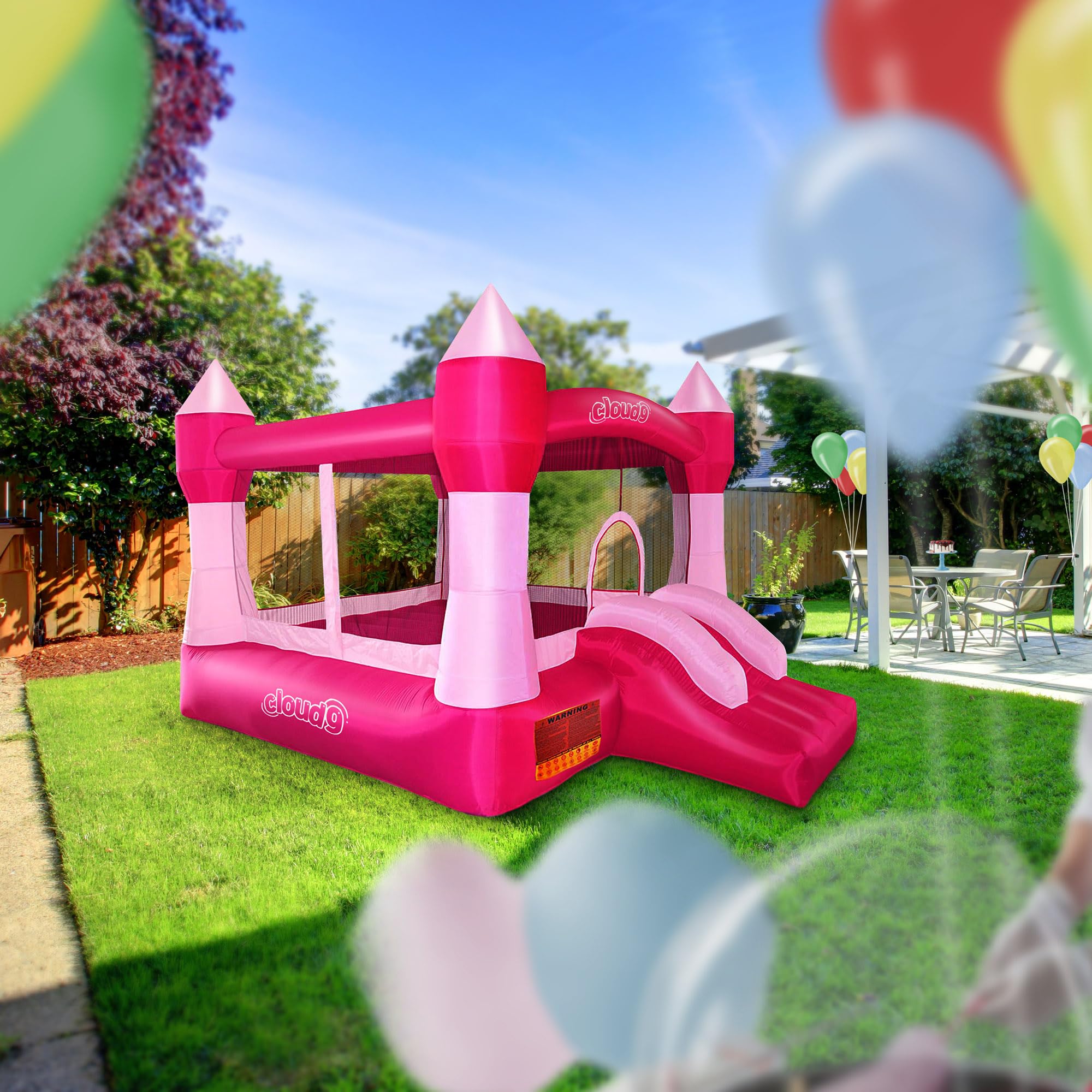 Amazon.com: Cloud 9 Princess Bounce House, Pink Castle Inflatable