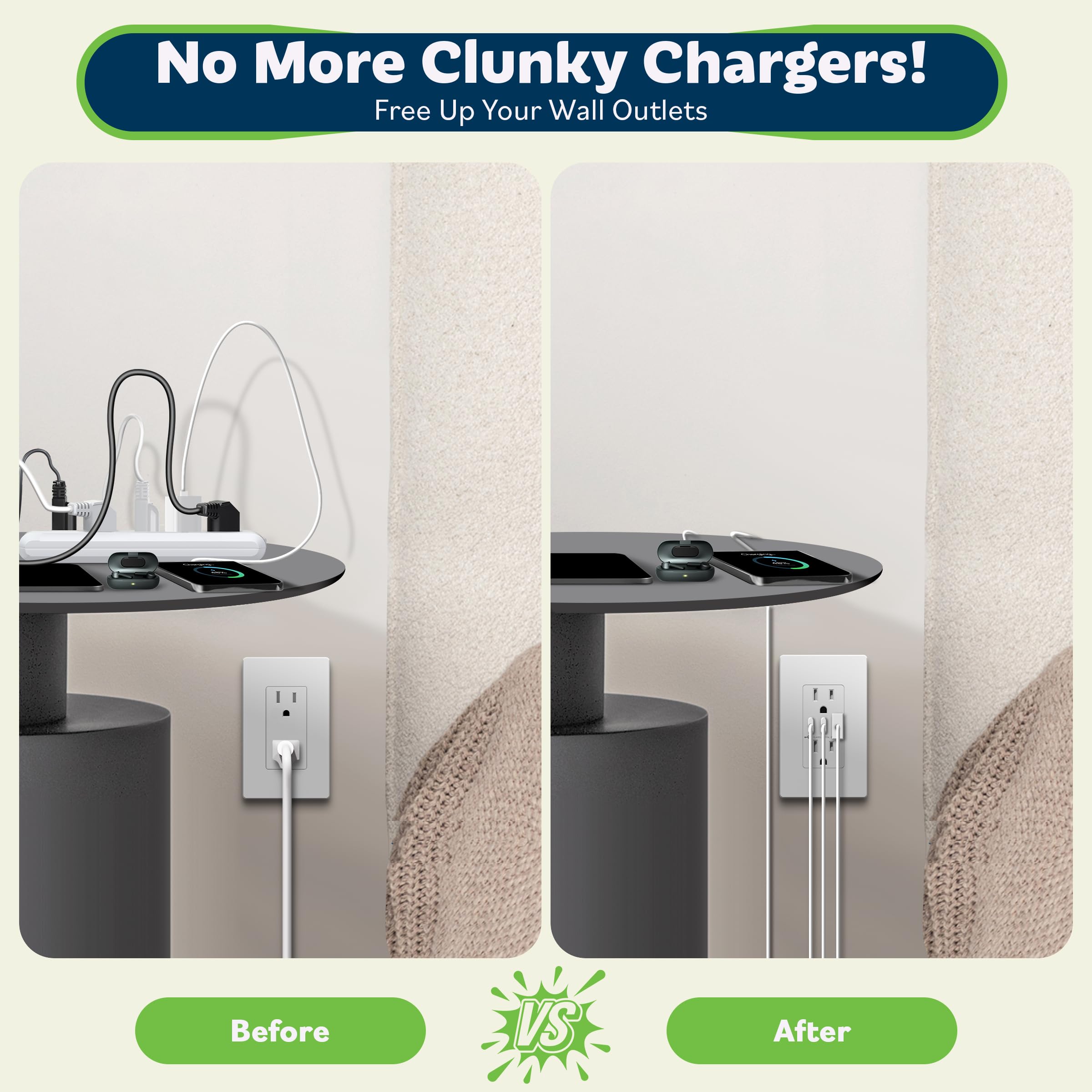 TOPGREENER USB Outlet - Charge 3 Devices! -4