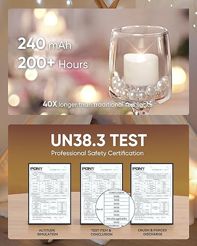 Miniatura 6 de Homemory Paquete de 48 velas de té blancas que funcionan con pilas, velas LED parpadeantes sin llama, velas votivas sin llama de larga duración para