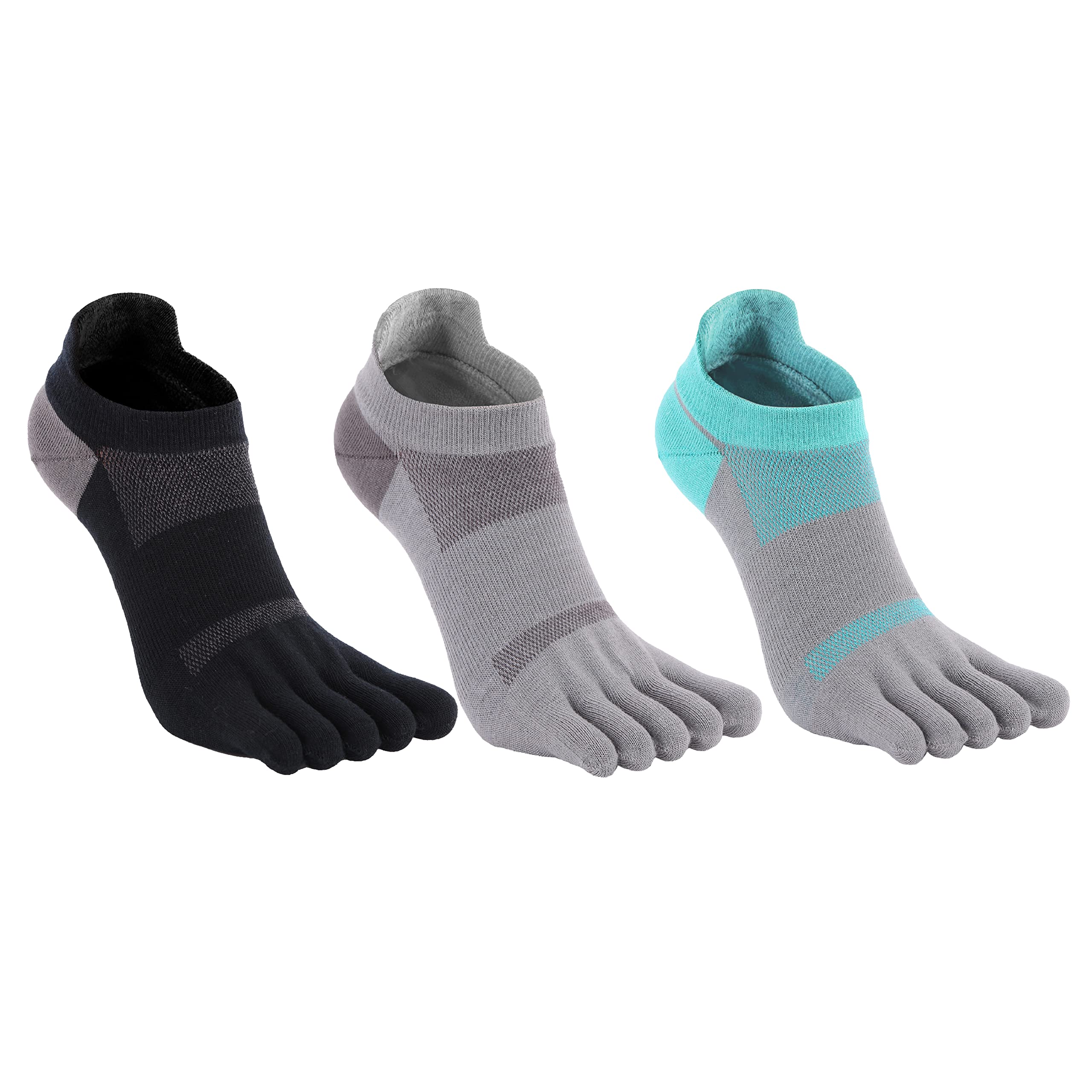 Azarxis Toe Socks Running Socks for Women Men Athletic Five Finger Socks Low Cut Ankle Crew Quarter Sock 3 Pairs