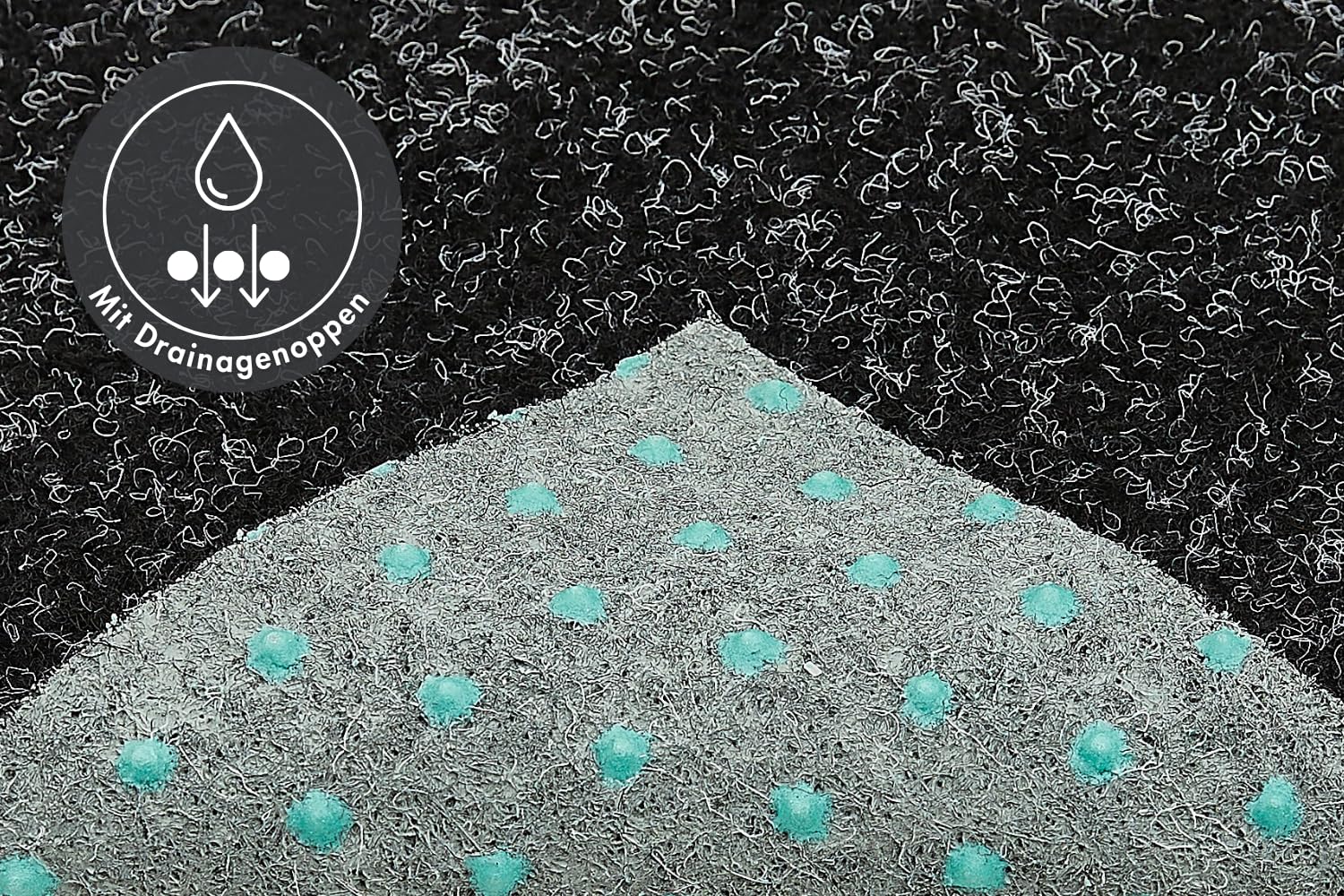 andiamo Tappeto in erba sintetica Deco con gommini – tappeto erboso artificiale per esterni da utilizzare come tappeto da balcone o prato, resistente alle intemperie e ritagliabile, 133 x 400 cm,