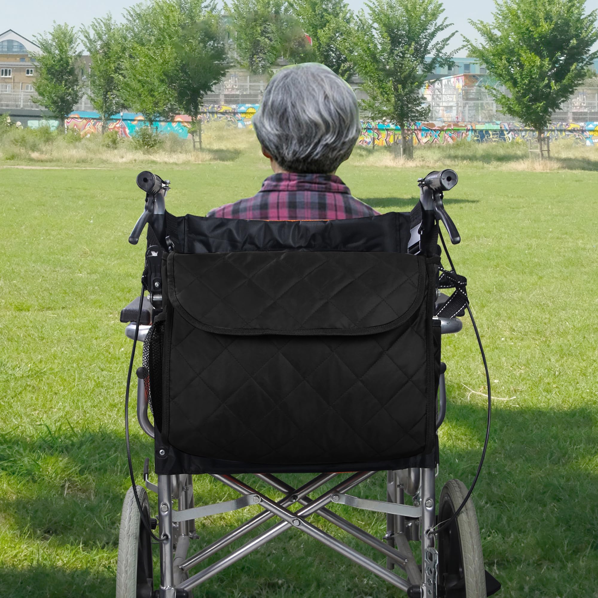 Torba na wózek inwalidzki, torba na plecak na większość elektrycznych, ręcznych wózków inwalidzkich lub skuterów mobilnych, duże akcesorium do zawieszenia na plecach, dla osób niepełnosprawnych,