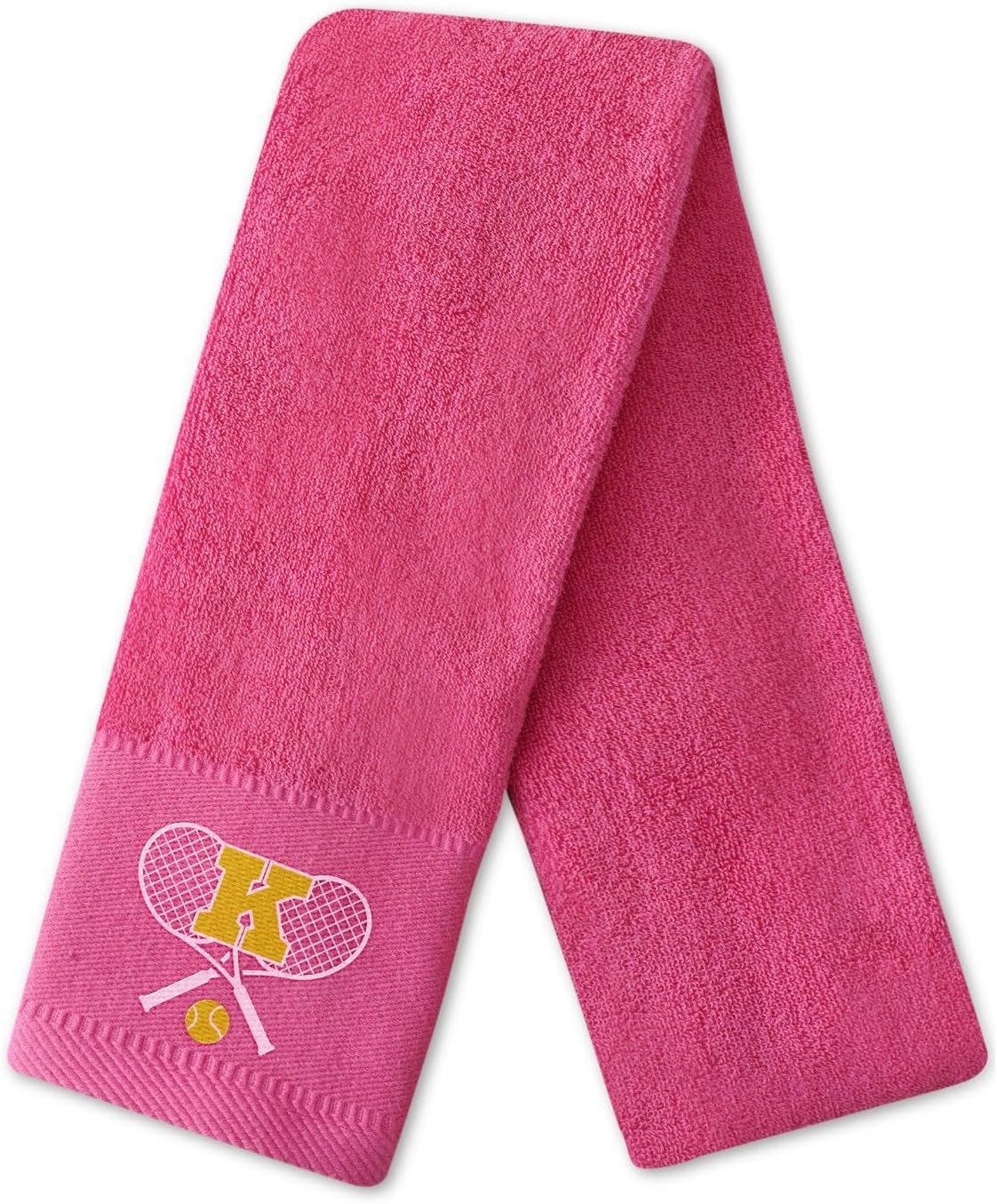 Embroidered Tennis Towel, Funny Tennis Gift for Men, Women & Tennis Lovers, Soft & Absorbent, Hot Pink