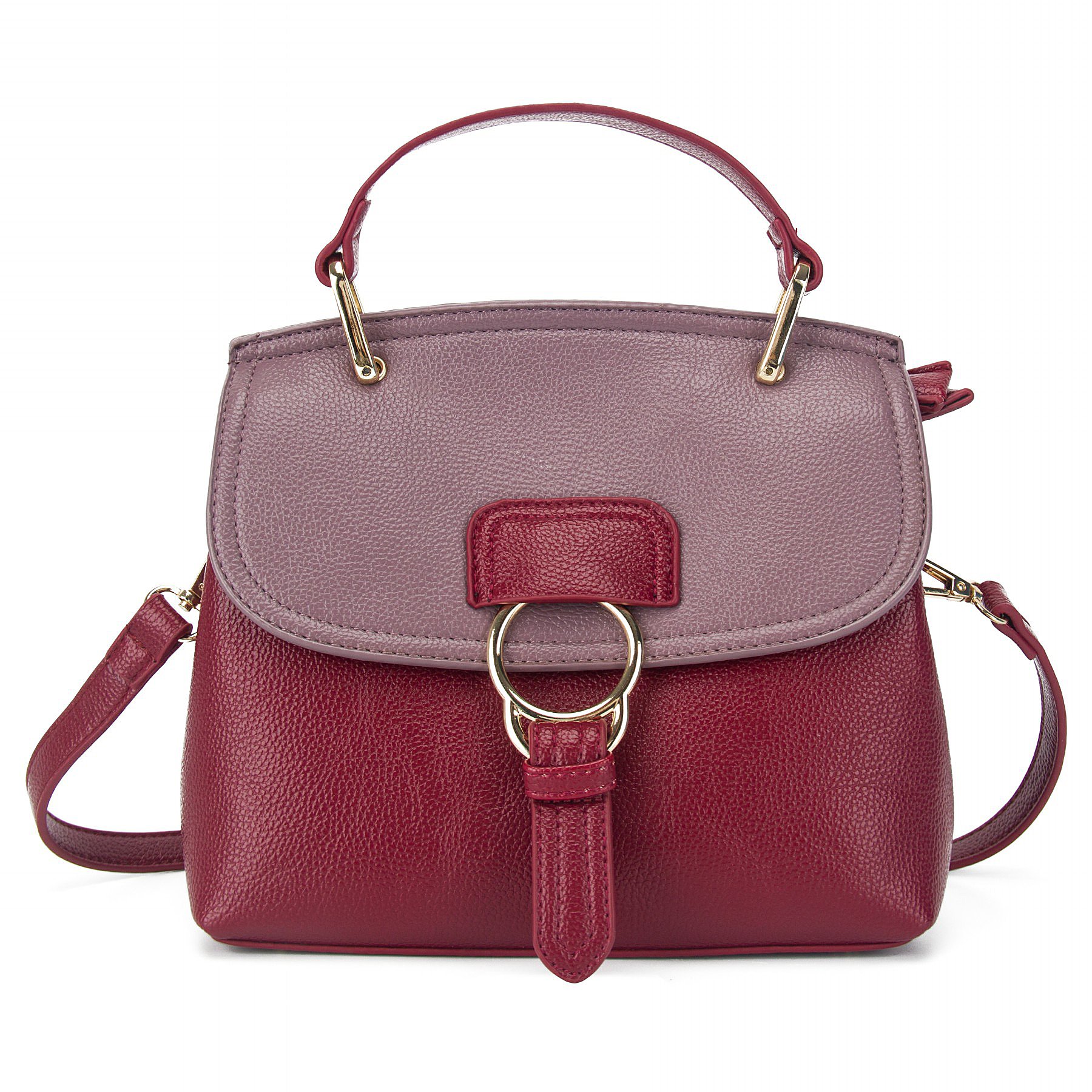 VANCOO Ladies Handbag Now Wave Shoulder Bag Bump Color Stitching female bag retro handbag fashion shoulder bag trend lady bag 9098 Red