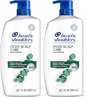 Head & Shoulders Itchy Scalp Care Dandruff Shampoo, Anti-Dandruff Treatment, Infused with Eucalyptus, 32.1 Fl Oz Each, Twin Pack