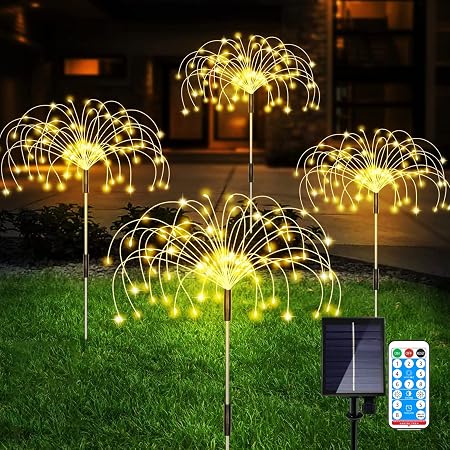 Amazon Co Jp Mospace イルミネーションライト 屋外 防水 4個セット Led ガーデンライト ソーラーライト 花火ライト 8モード 夜間自動点灯 屋外 埋め込み ガーデンライト ハロウィン 飾り クリスマスライト 屋外 埋め込み 庭 芝生 公園 裏庭 結婚式 歩道 パティオ