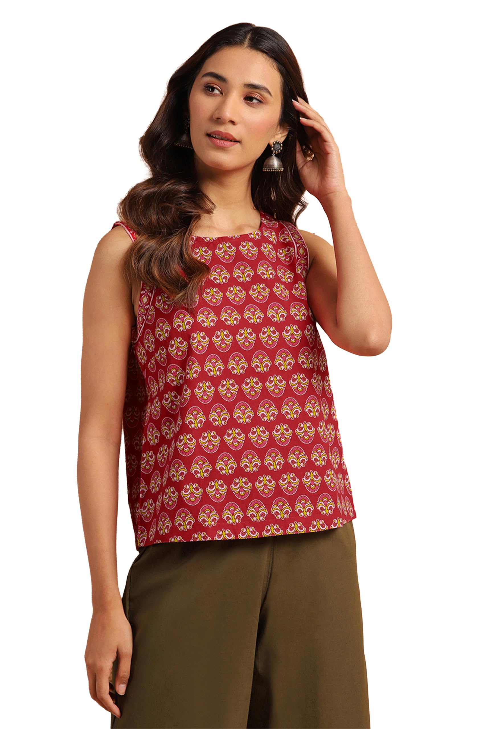 janasya Women's Pure Cotton Floral Printed Top-picture-50