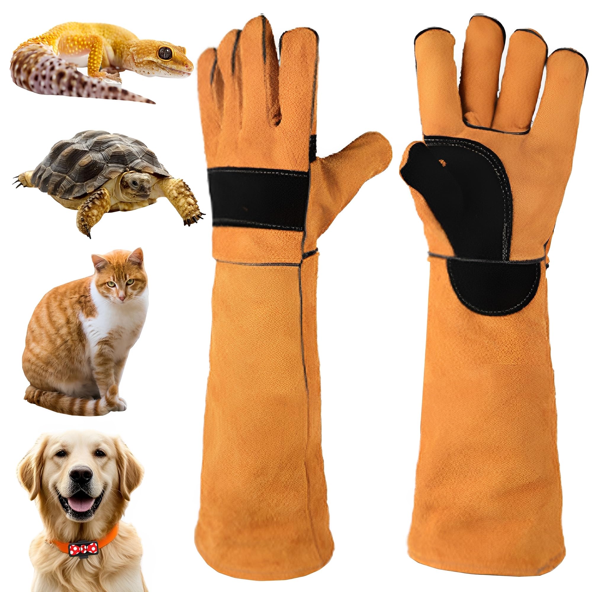 MZSX Animal Handling Gloves Bite Proof, 45CM Durable Bite Resistant Gloves for Bathing Bite Proof Durable Anti-Bite Gloves