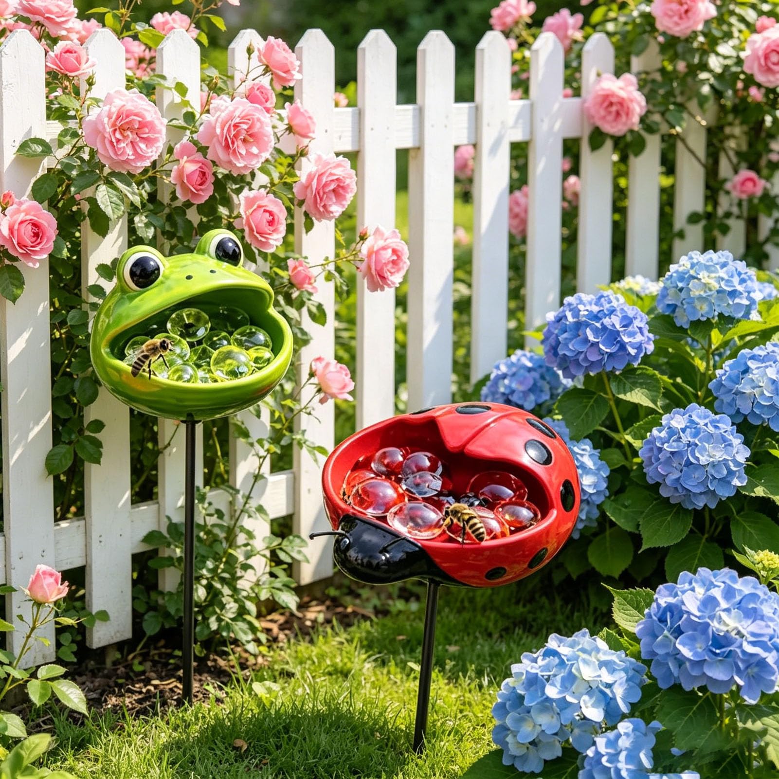 Stazioni di irrigazione per animali uniche, simpatiche decorazioni artistiche da cortile per api, farfalle e piccoli animali selvatici, ciotola decorativa da giardino per acqua impollinatrice