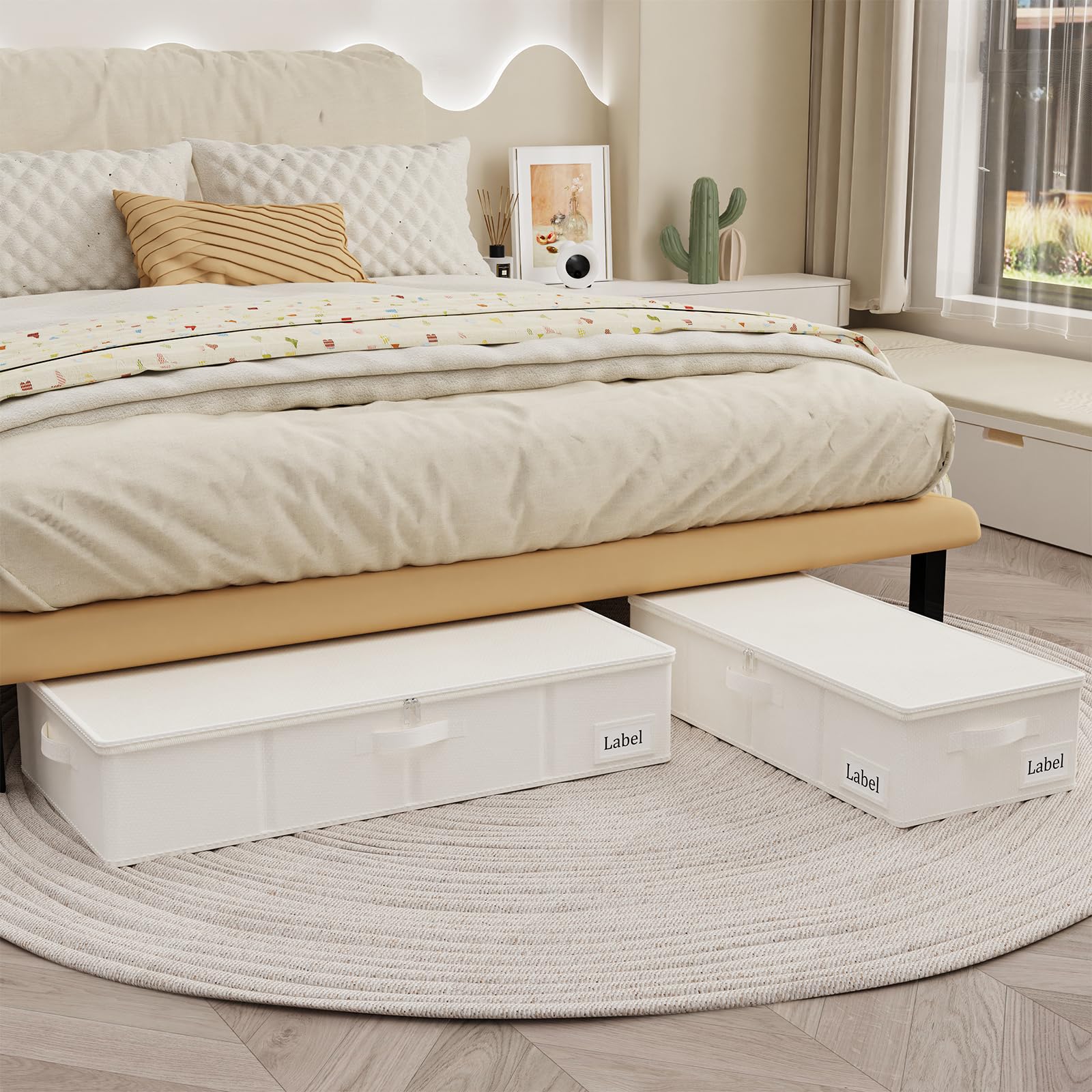 YheenLf Onder het Bed Opbergbakken, Kastorganisatoren met Versterkte Handgrepen voor Deken, Lakens, Kussens, Handdoeken, Schoenen, Grijs, 3-Pack, 60x30x15cm