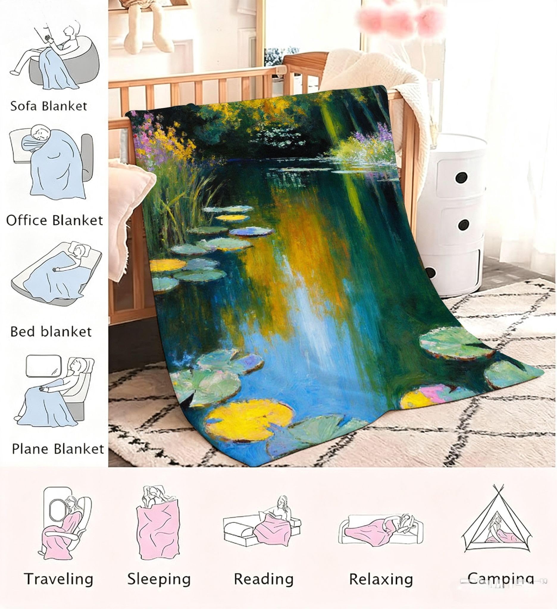Manta Moderna Estampado 3D 220x240 cm Arroyo Verde a2021
