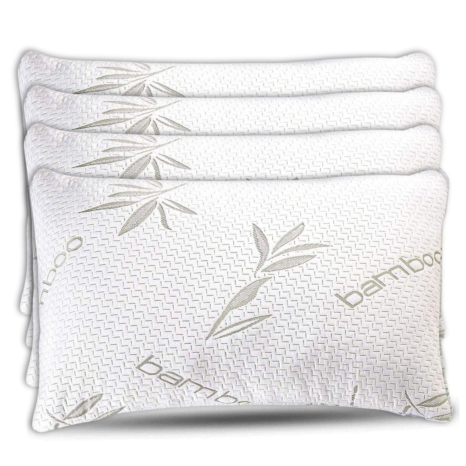 Ariyah Collections White Shredded Memory Foam Pillows 4 Pack, Orthopedic Pillow For Neck Pain Relief, Hotel Pillows Luxury Side Sleeper Pillow (4 Pack)