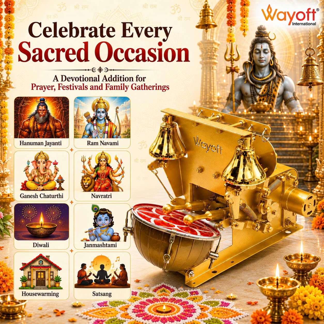 Hanuman Aarti Machine - Automatic Electric Pooja Device -6