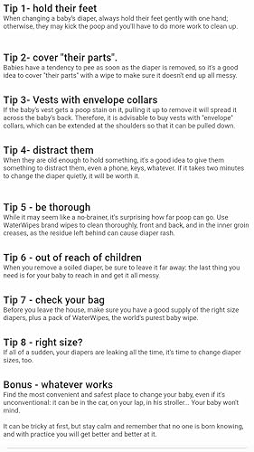 Tips for changing diapers