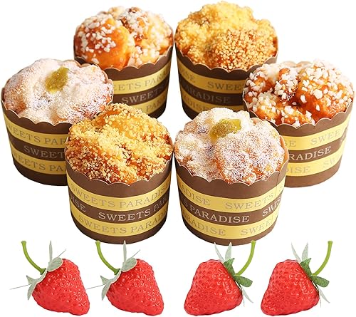 Magdalenas falsas, cupcakes artificiales para exhibir, alimentos falsos realistas, pasteles de postres falsos para decoración, juego de pasteles de