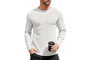 Mens Long Sleeve Thermal Shirts Warm Base Layer Undershirt Crew Neck Slim Fit Pullover