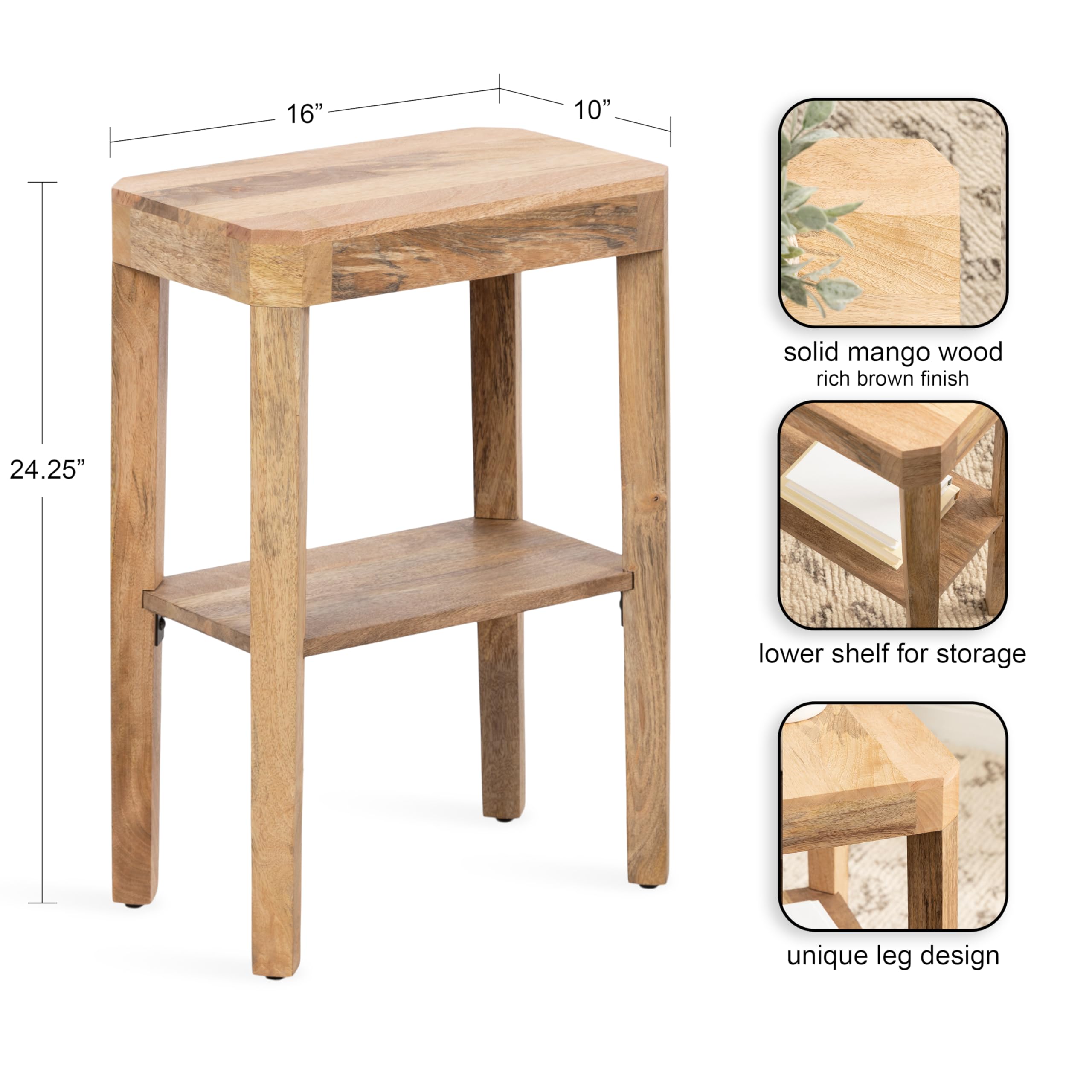 Amazon.com: Kate and Laurel Talcott Modern Narrow Rectangle Wood