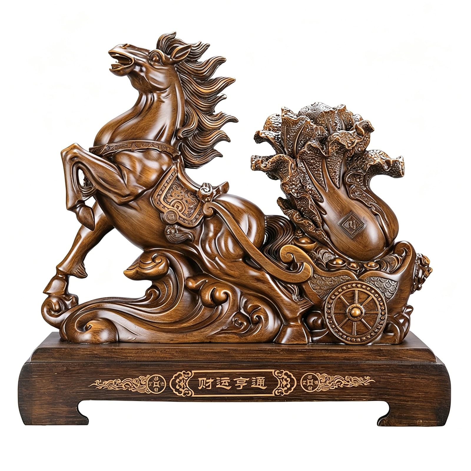 zxhrybh Feng Shui Horse Statue, Resin Desk Organizer Horse Sculpture, Wealth & Success Horse Figurine for Office Desk Decor(Large)