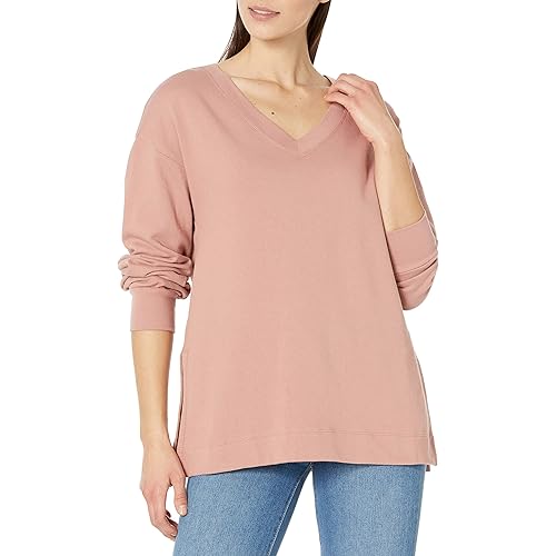 GAP Women's Fleece Oversized V-Neck Tunic Top Shirt