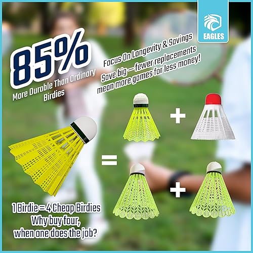 Miniatura 2 de EAGLES Bádminton Birdies - Juego de bolas de nailon para práctica de béisbol en interiores y exteriores, estables y duraderas para niños y adultos