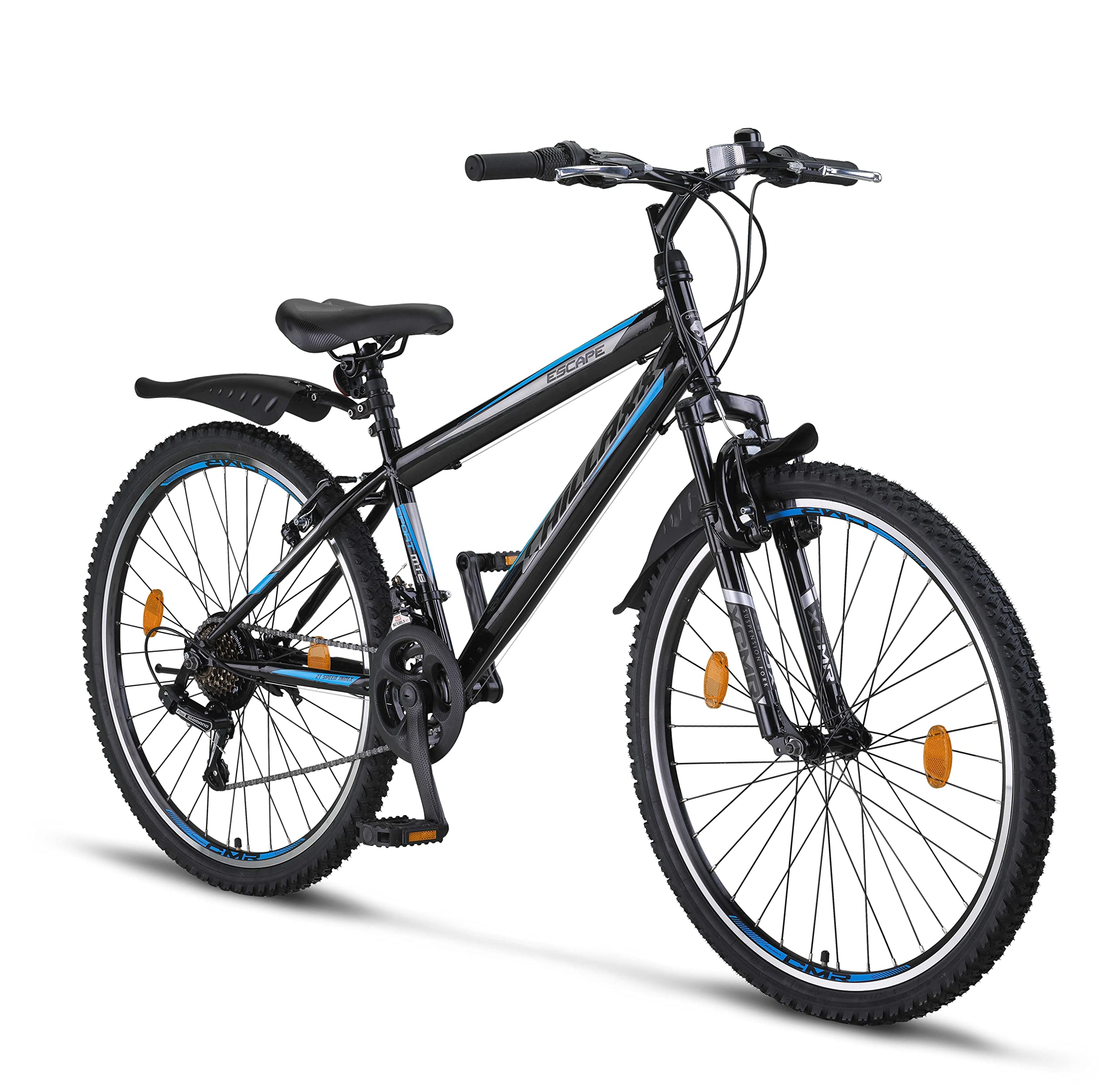 Chillaxx Bike Escape Premium - Bicicleta de montaña en bicicleta de 24 y 26 pulgadas, para niñas, niños, hombres y mujeres, cambio de marchas de 21 velocidades