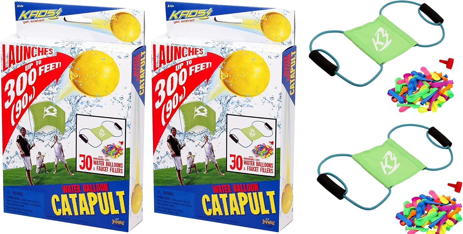 KAOS Catapult Water Balloon Launcher, (2 Sets) Each with