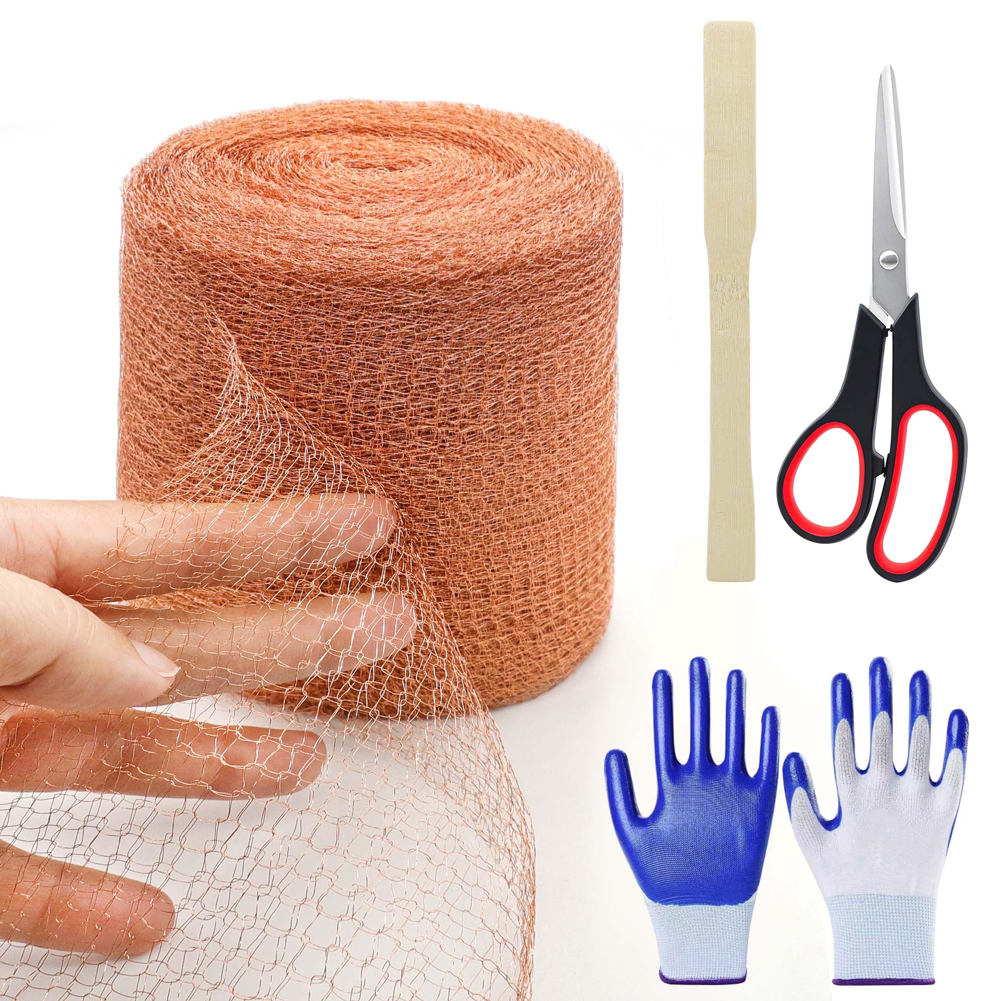 Liznkjious Copper Mesh Roll, 5in x 50 ft Copper Mesh Barrier for Blocking Holes,Gaps,Cracks,Seals Water Openings in Gardens & Houses