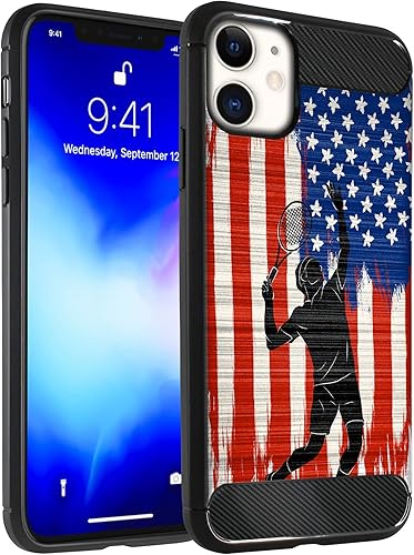 Miniatura 20 de CasesOnDeck - Funda compatible con Apple iPhone 11 / iPhone XI (2019) de 6.1 pulgadas, funda delgada de fibra de carbono TPU para acentuar arañazos