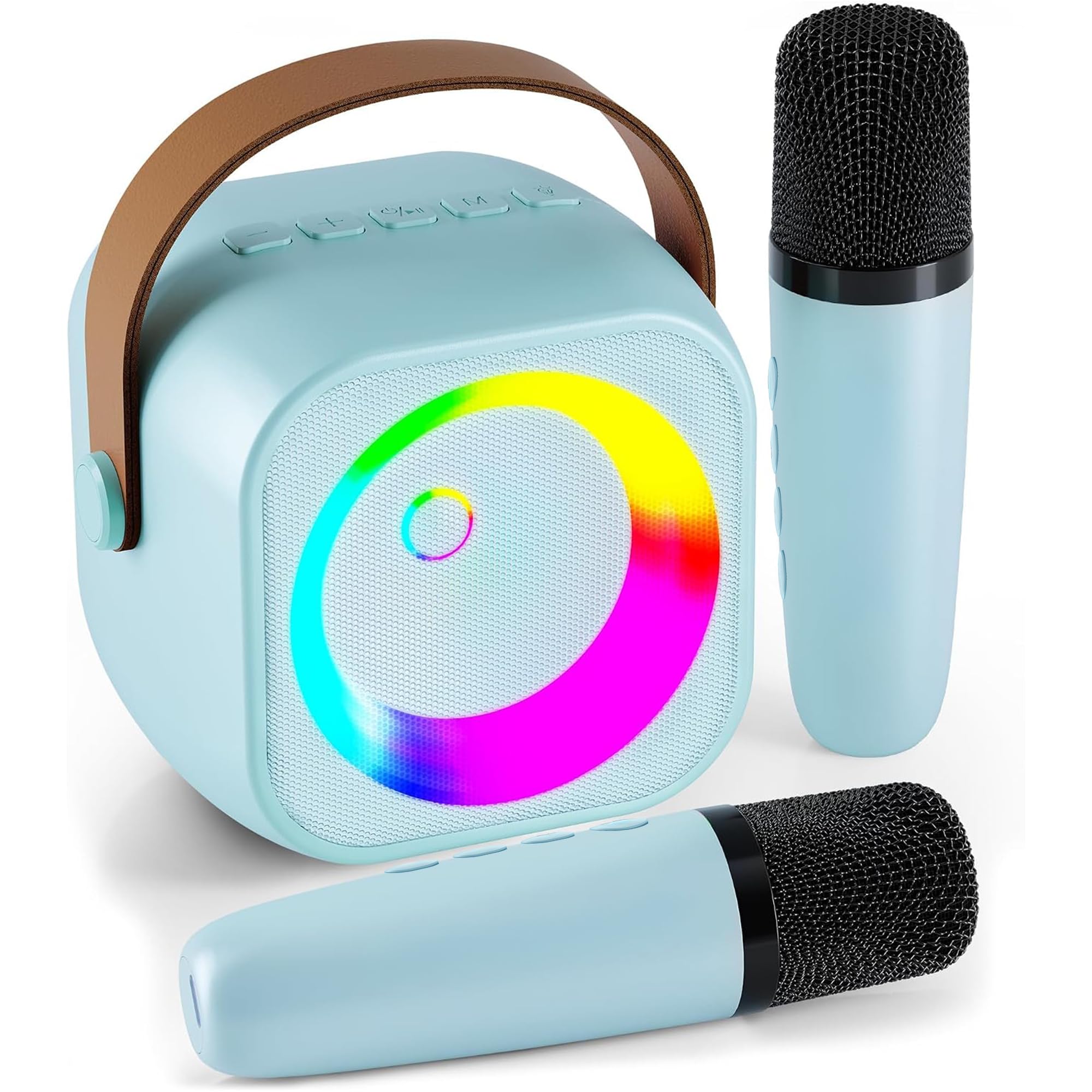Karaoke Machine,Mini Portable Karaoke Speaker with 2 Wireless Microphones