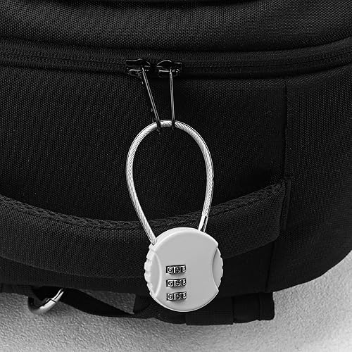 Miniatura 7 de Paquete de 2 cerraduras de combinación pequeña de 3 dígitos, mini candado de combinación reiniciable, candado para equipaje al aire libre,