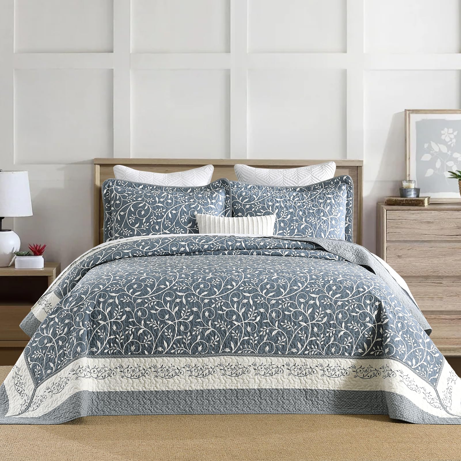 DDUOXIN Oversized King Bedspread 128x120-100% Cotton Reversible Quilt