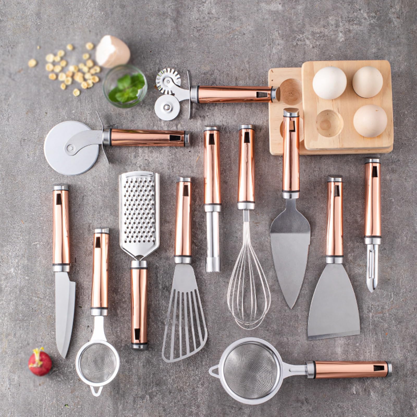 Juego De Utensilios Y Aparatos De Cocina De 13 Piezas De Acero Inoxidable para Utensilios De Cocina Antiadherentes, Juego De Utensilios De Cocina Resistentes Al Calor para Cocinar