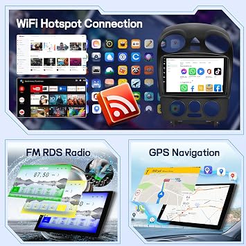 راديو Qualcomm 8 Core 4+64G لسيارة فولكس فاجن بيتل 2004 2005 2006 2007 2008 2009 2010، ستيريو سيارة بيتل يعمل بنظام Android - Carplay/Android Auto/Bluetooth 5.1/SWC/FM RDS/شاشة تعمل باللمس مقاس 9 بوصات