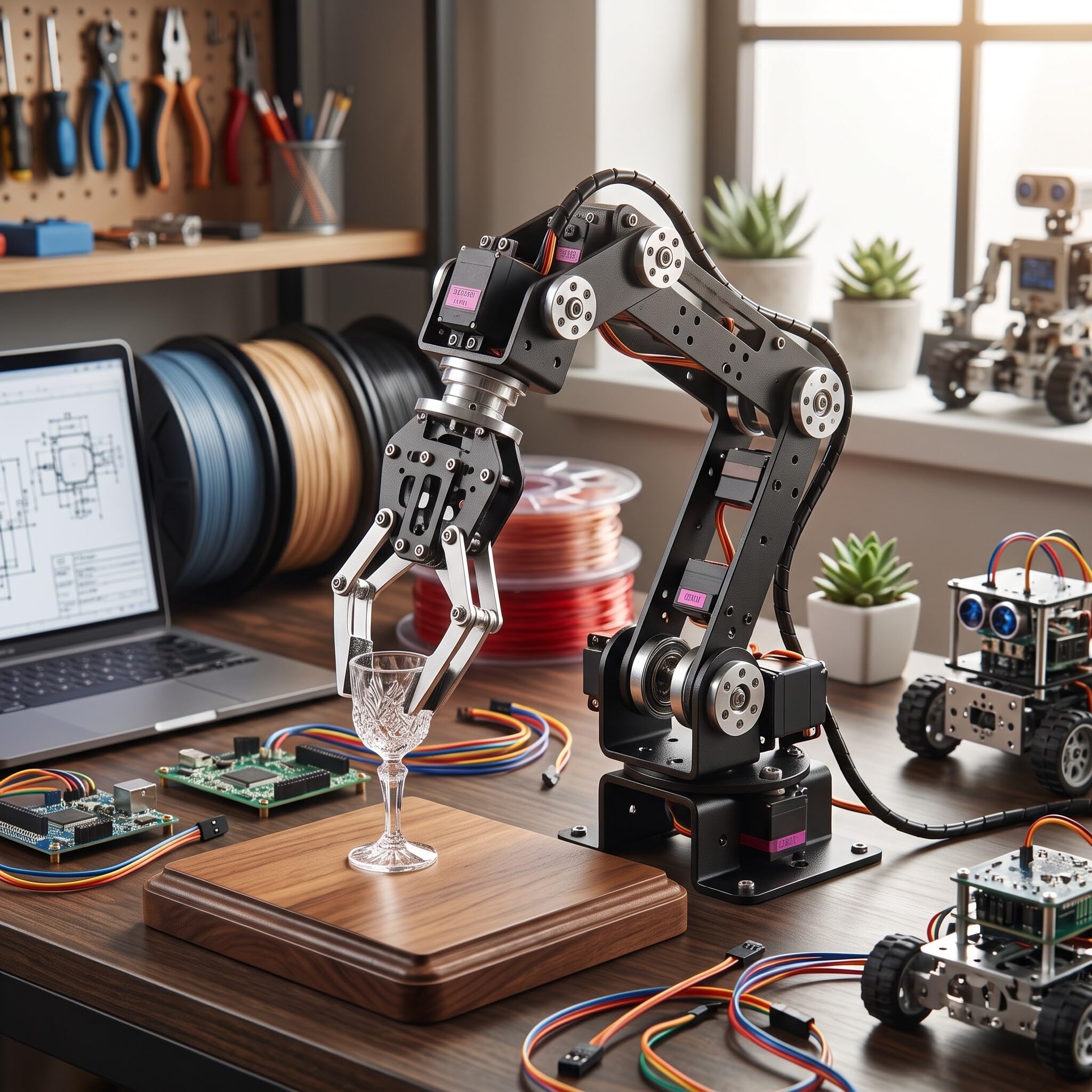 Ejoyous Kit de bras de robot, mécanique 6DOF - Pince de serrage de bras robotique - Kit de construction de griffes - Manipulateur DOF - Pièces de robot industriel