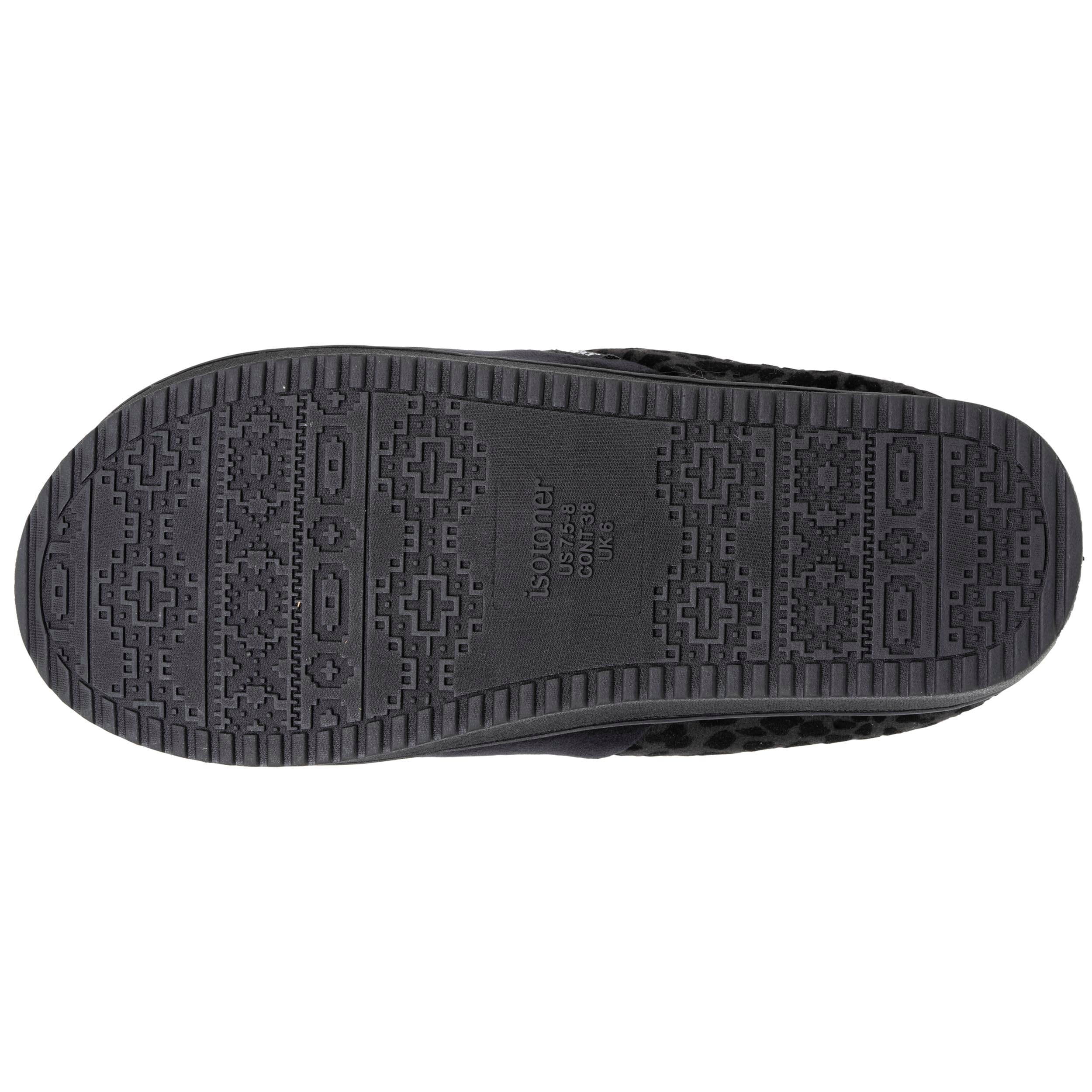 Isotoner Chaussons pantoufles Mules femme velours ultra doux, compensées