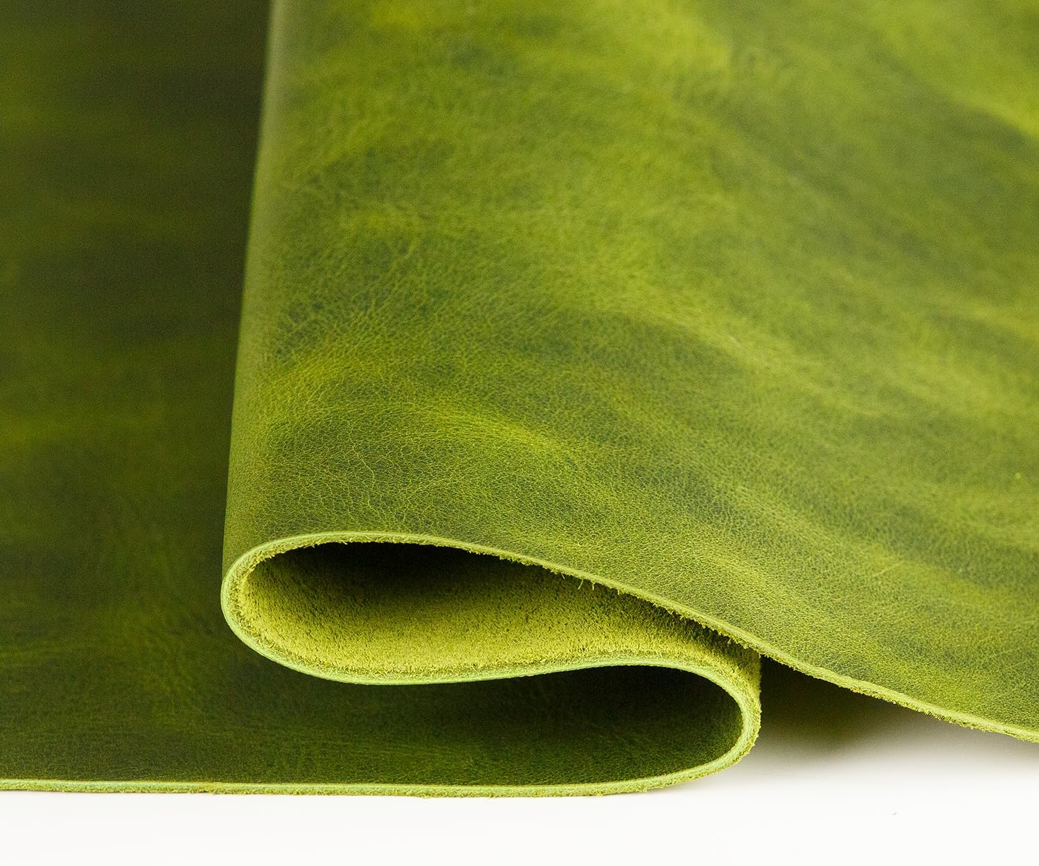 Genuine Leather Tooling Sheets 1.8-2.0MM Full Grain Vintage Patina Leather Collection (Green, 12"x12"