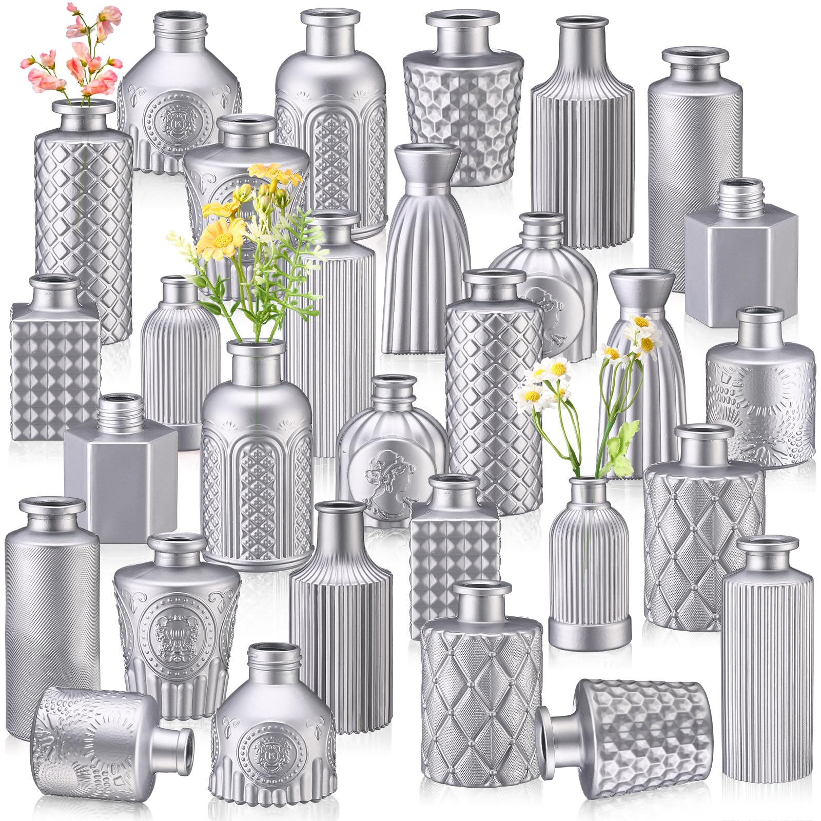 Amazon.com: Yaomiao 30 Pcs Vases Bulk Colored Flower Glass Bud