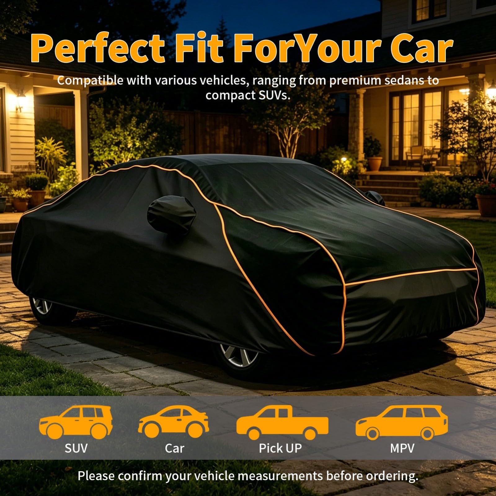 Telo Copriauto Antigrandine per Bentley Continental GT V8 2019-2026, Anti-Grandine Auto Esterno Impermeabile Traspirante Copertura Auto Invernale Anti-UV Auto Resistente Alla Grandine, Al Vento(Black)