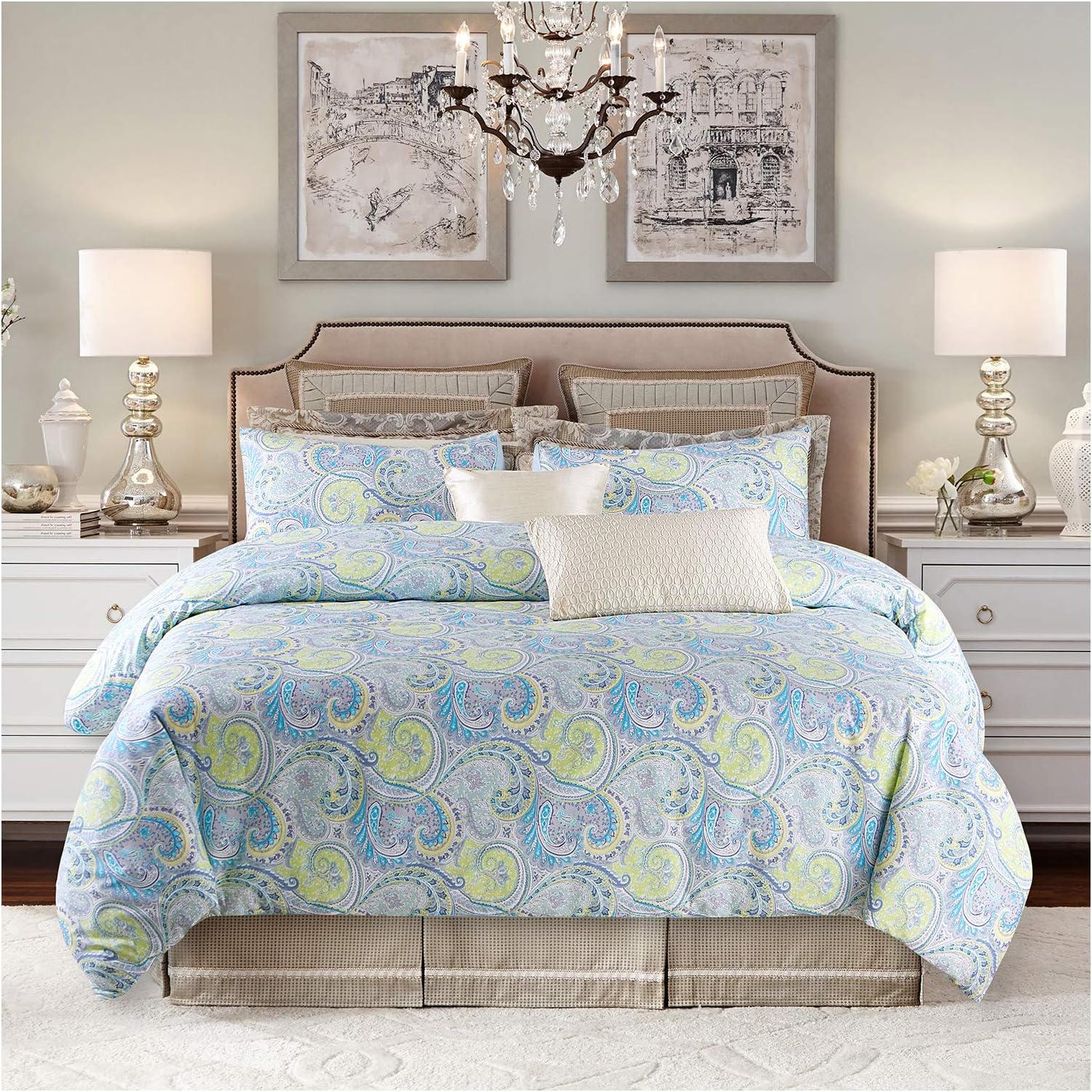 jieshiling 100% Cotton Floral Duvet Cover Set Duvet Cover Set Queen duver Cover King Duvet Cover Set King Duvet Cover Queen