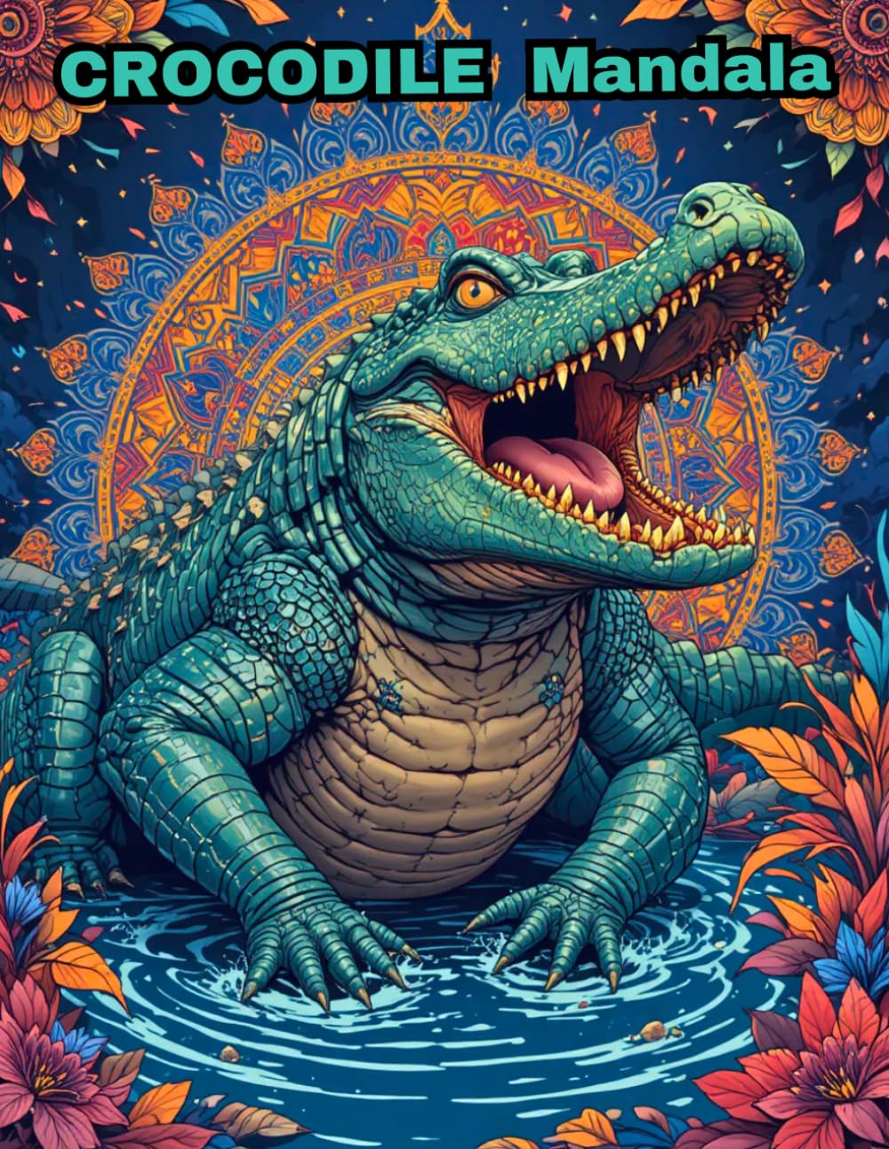 Crocodile Mandala Coloring Book: 50 Unique Reptile Designs for Adult Stress Relief and Relaxation