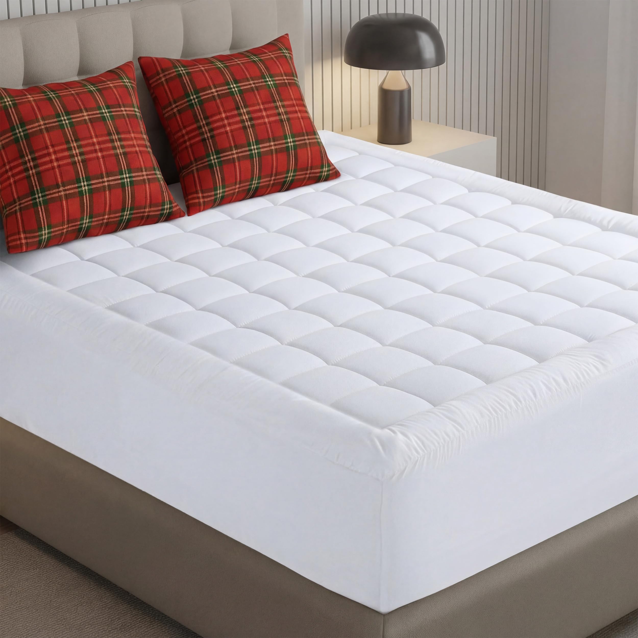 Utopia Bedding Pikowana dopasowana podkładka na materac premium rozmiar queen size - poduszka górna nakładka na materac - elastyczny dopasowany puszysty ochraniacz na materac - pokrowiec na materac