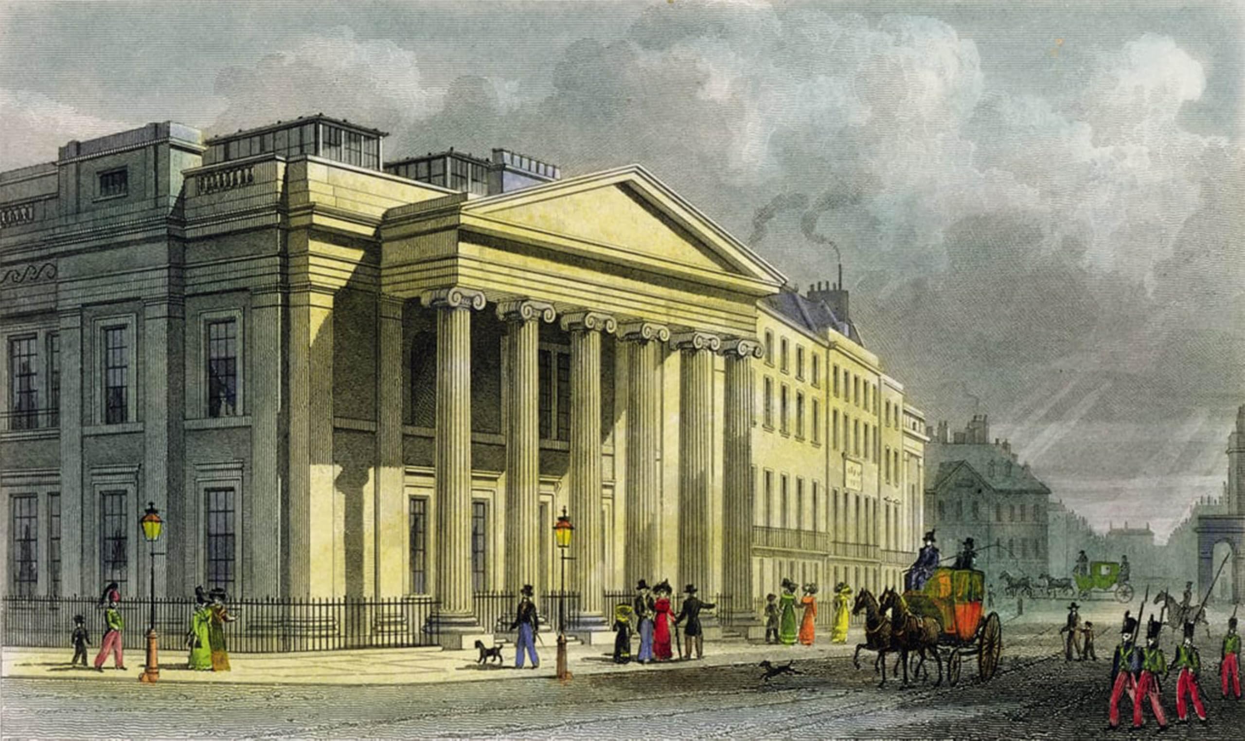 Posteriik No Frame Vintage Print Pop Art Landscape Artwork The New College Of Physicians Pall Mall East By Hosmer Shepherd Art Prints For Office Home Decor 60X90cm