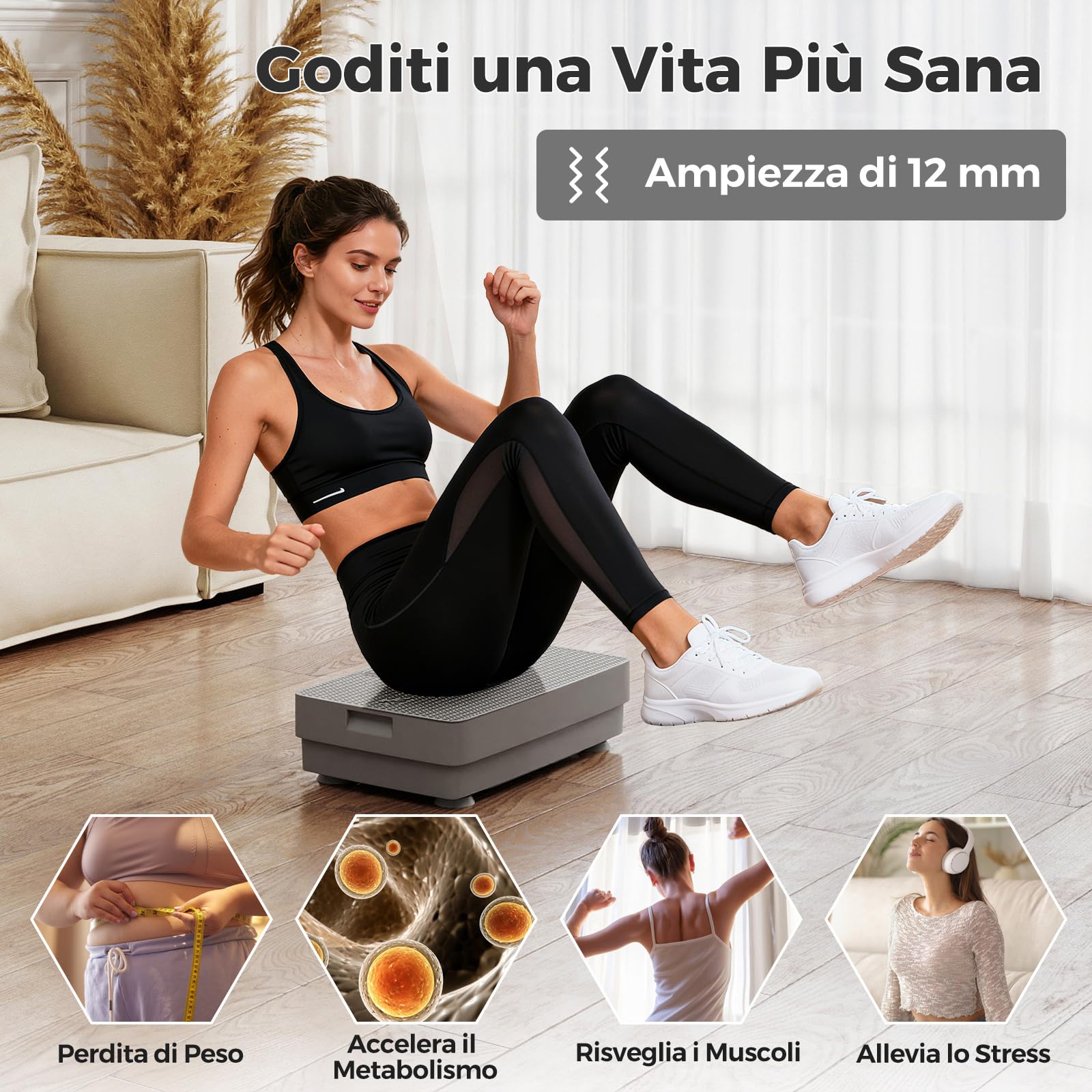 COSTWAY Pedana Vibrante Dimagrante con 10 Velocità Regolabili e Timer