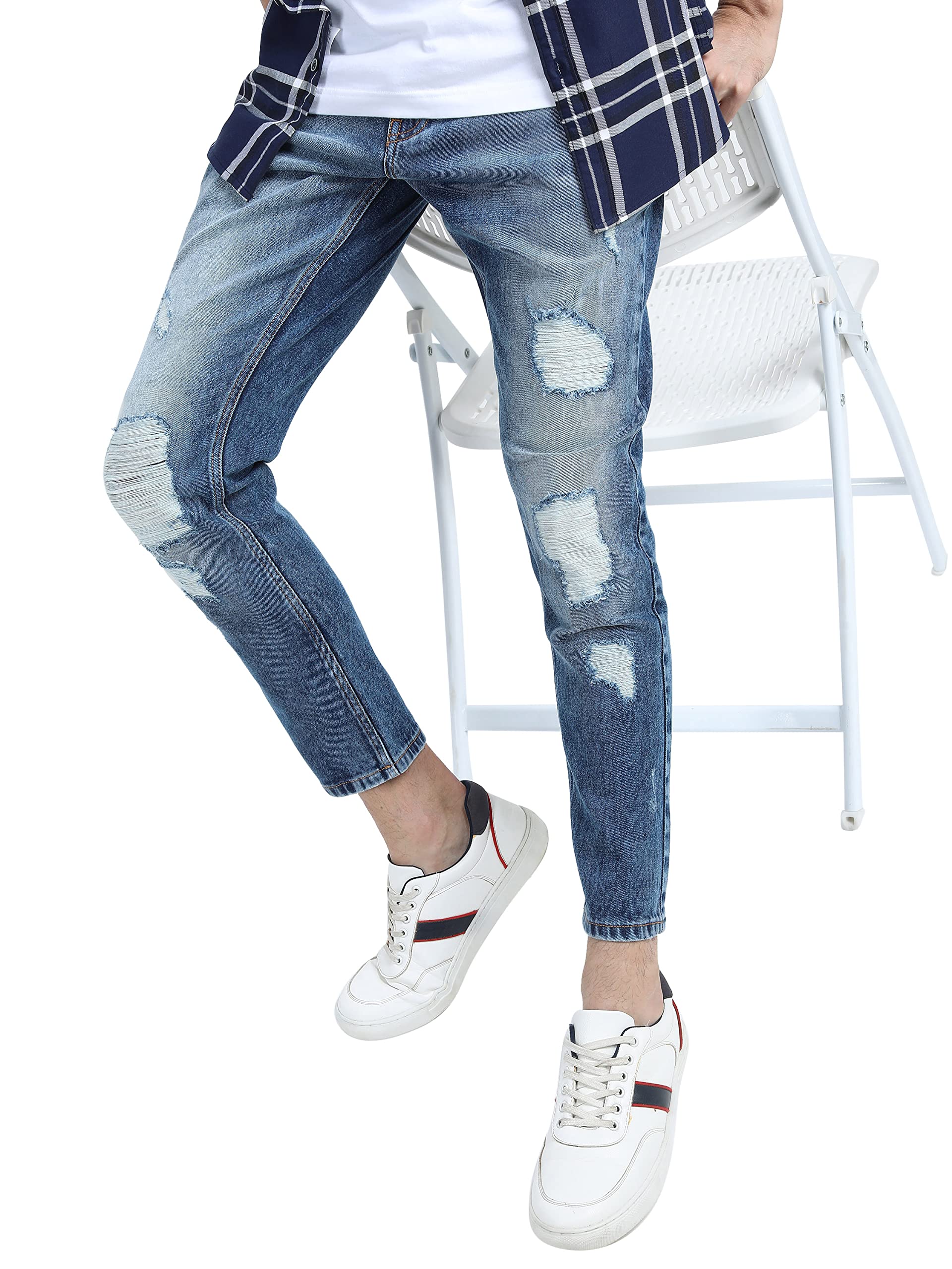 Sponsored Ad - Men's Tapered Fit Mid Rise Jeans (Stretchable)